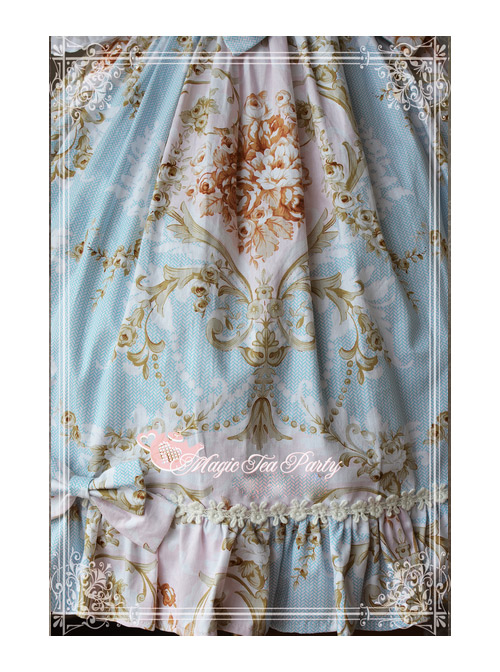 Magic Tea Party Veronica Series Light Blue Elegance Printing Sling Dress Classic Lolita