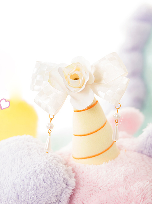 Floral Bowknot Pearl Pendant Hairpin Sweet Lolita