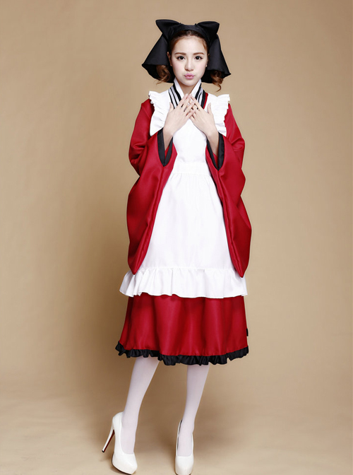 Gugure Kokkuri-san Tama Cosplay Costume Maid Dress Amelioration Kimono