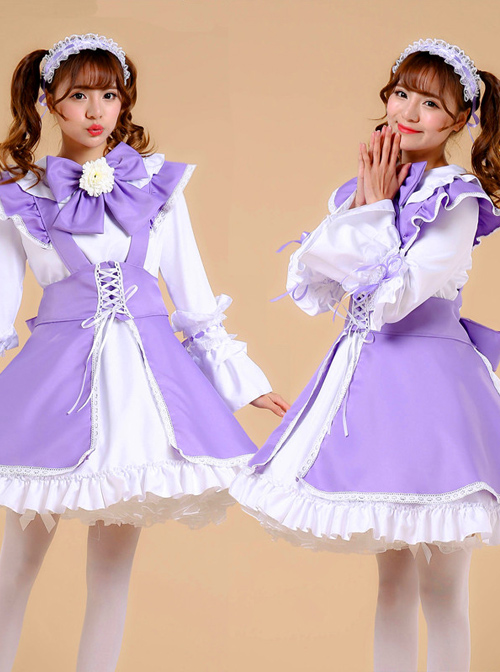 Lace-up Big Bowknot Long Sleeves Sweet Lolita Dress