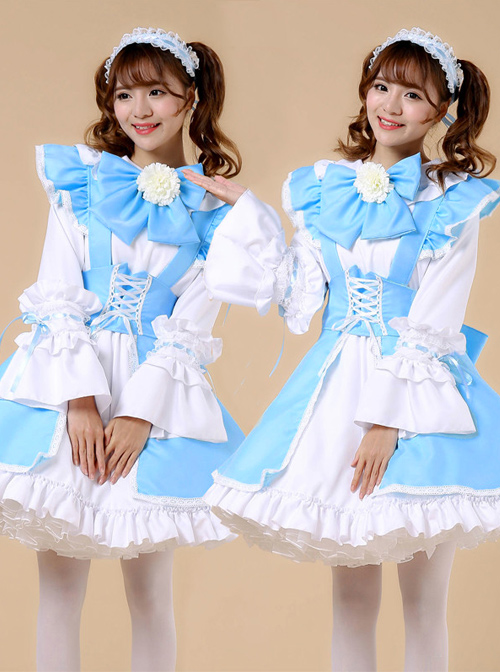 Lace-up Big Bowknot Long Sleeves Sweet Lolita Dress