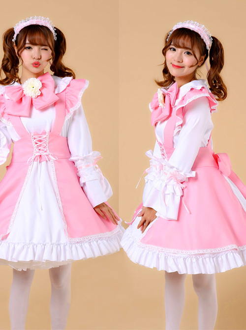 Lace-up Big Bowknot Long Sleeves Sweet Lolita Dress