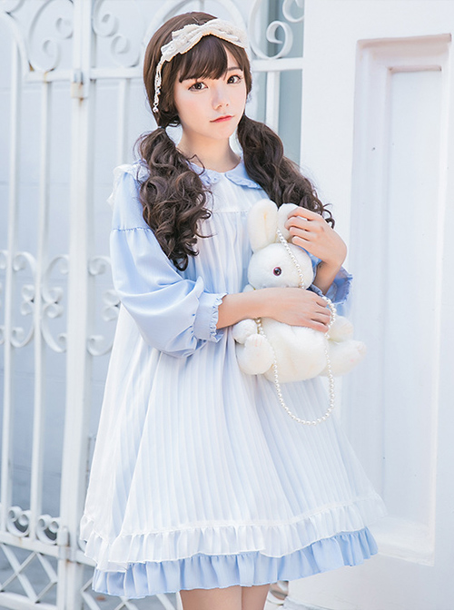 Alice Cute Doll Collar Chiffon Fashion Lolita Dress With Overskirt