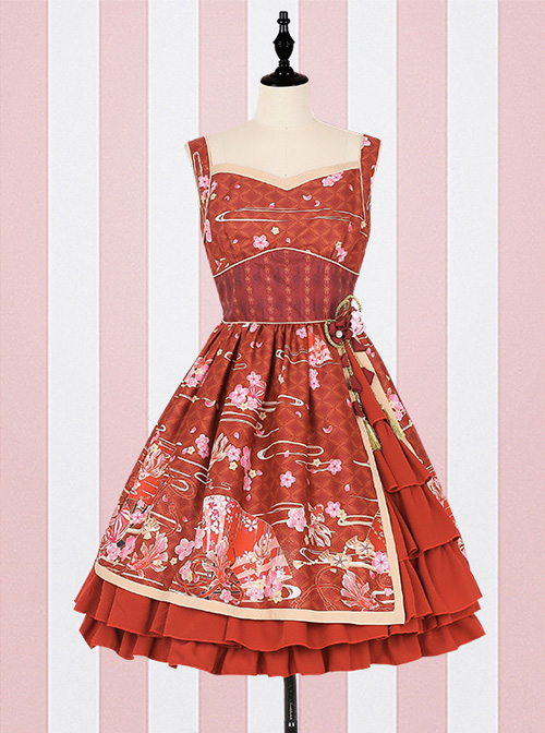GokuRakuJoudo Dance Improved Kimono Cosplay Lolita Sling Dress