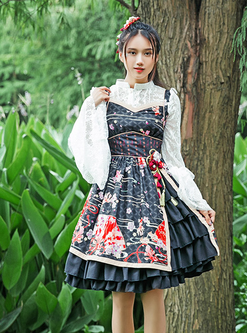 GokuRakuJoudo Dance Improved Kimono Cosplay Lolita Sling Dress