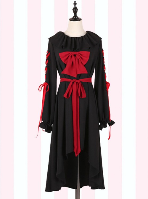 Puppet Doll Black Cute Long Sleeve Sweet Lolita Dress