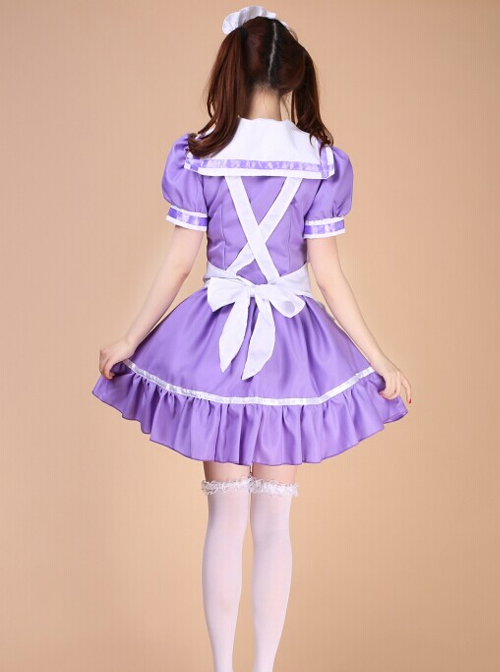 Cafe Uniforms Short Sleeve Maid Lolita Dress Four Pieces Set