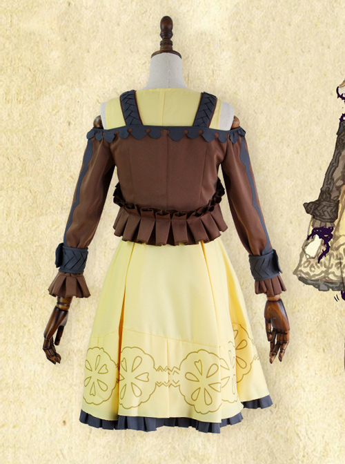 Death Alice Sleeping Beauty Yellow Dress Set Cosplay Costume