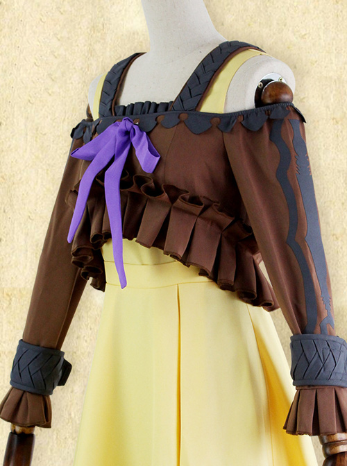 Death Alice Sleeping Beauty Yellow Dress Set Cosplay Costume