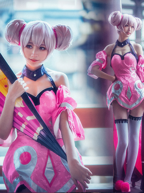 Arena of Valor:5v5 Arena Game Da Qiao Pink Improved Cheongsam Cosplay Costume