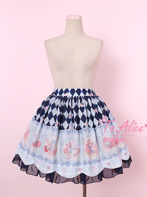 Donut Rabbit Series Bowknot Petal Hem Sweet Lolita Skirt