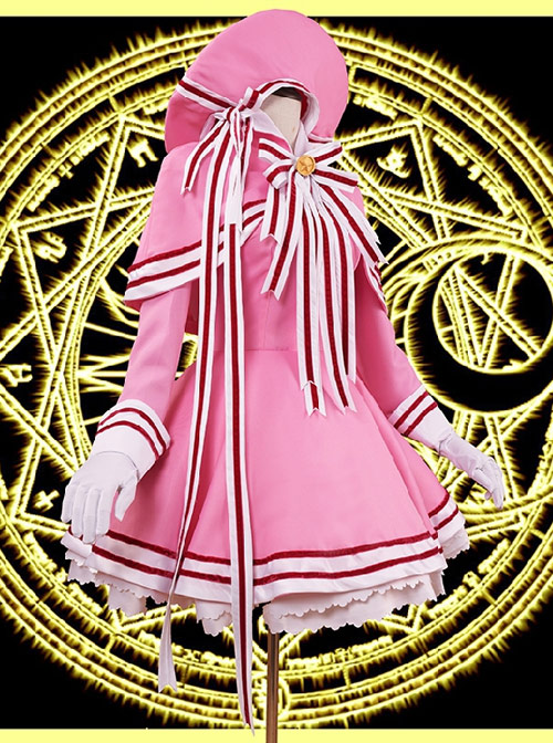 Card Captor Sakura KINOMOTO SAKURA Pink Cosplay Costumes