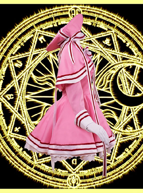 Card Captor Sakura KINOMOTO SAKURA Pink Cosplay Costumes