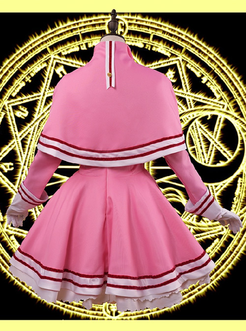 Card Captor Sakura KINOMOTO SAKURA Pink Cosplay Costumes