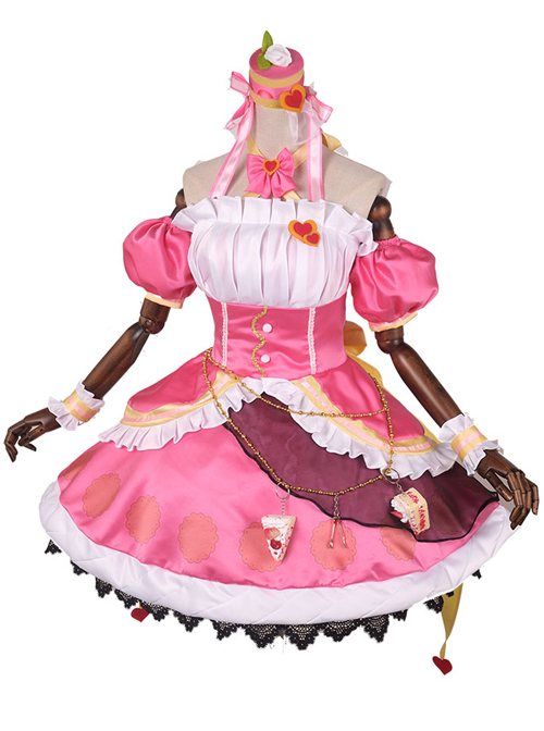 LoveLive Nico Yazawa Pink Cake Dress Cosplay Costumes
