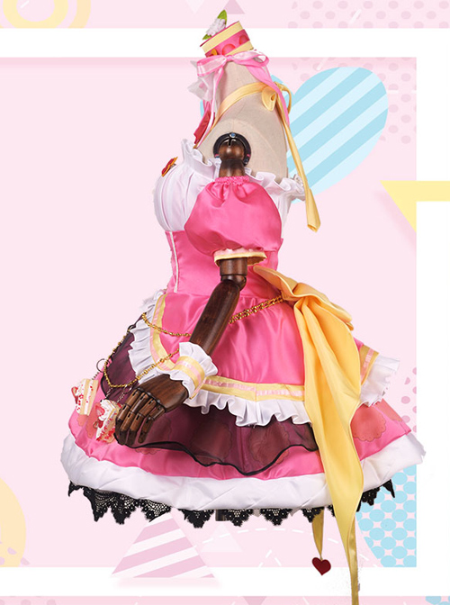 LoveLive Nico Yazawa Pink Cake Dress Cosplay Costumes