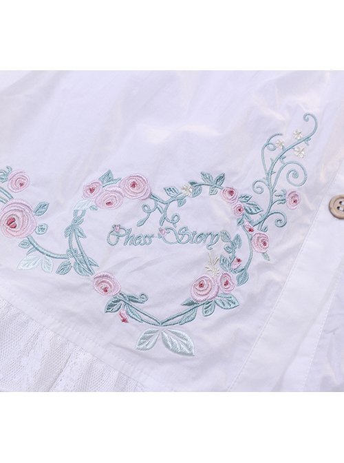 Rose Manor Embroidered Overskirt Classic Lolita Sling Dress