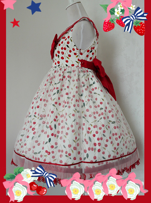 Ice Cherry Series Sweet Lolita Sleeveless Dress And Shirt Set