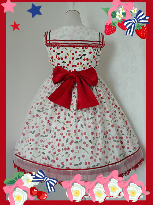 Ice Cherry Series Sweet Lolita Sleeveless Dress And Shirt Set