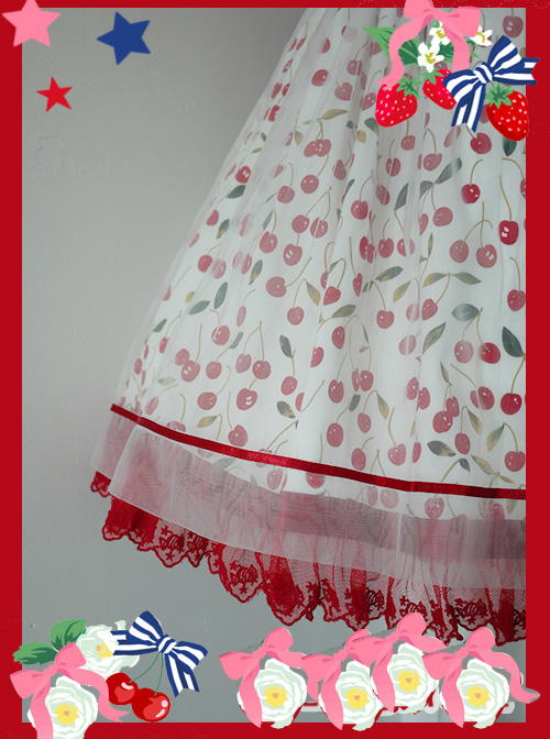 Ice Cherry Series Sweet Lolita Sleeveless Dress And Shirt Set