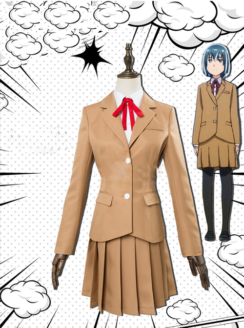 Hinamatsuri Nitta Hina Khaki School Uniform Anime Cosplay Costumes