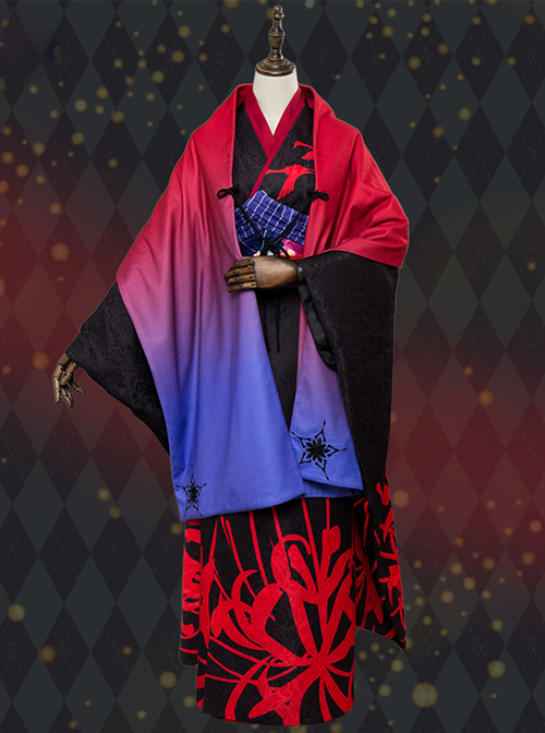 black and red kimono dress