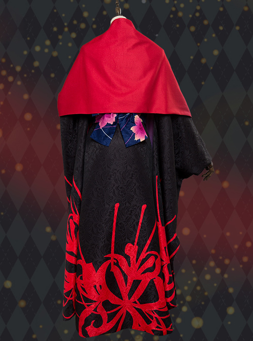 Fate/Grand Order Asagami Fujino Full Level Red-black Kimono Cosplay