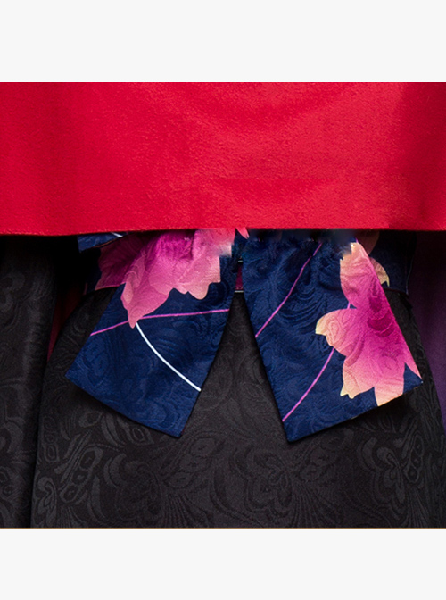 Fate/Grand Order Asagami Fujino Full Level Red-black Kimono Cosplay
