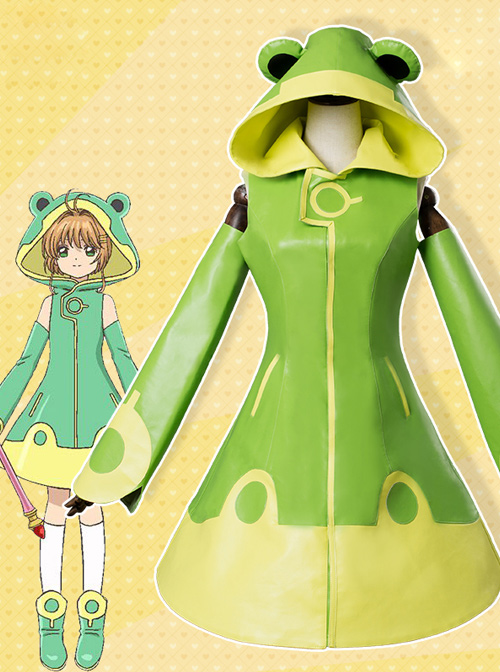 Card Captor Sakura KINOMOTO SAKURA Frog Battle Suit Cosplay Costumes