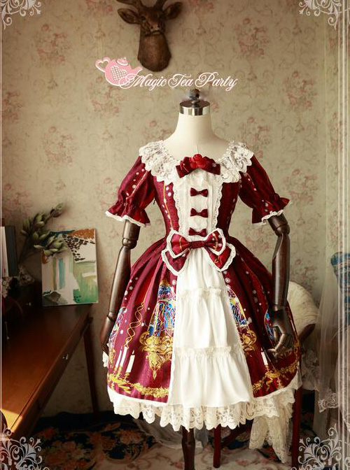 Magic Tea Party Beauty And Beast Series Classic Lolita Short Sleeve Dress