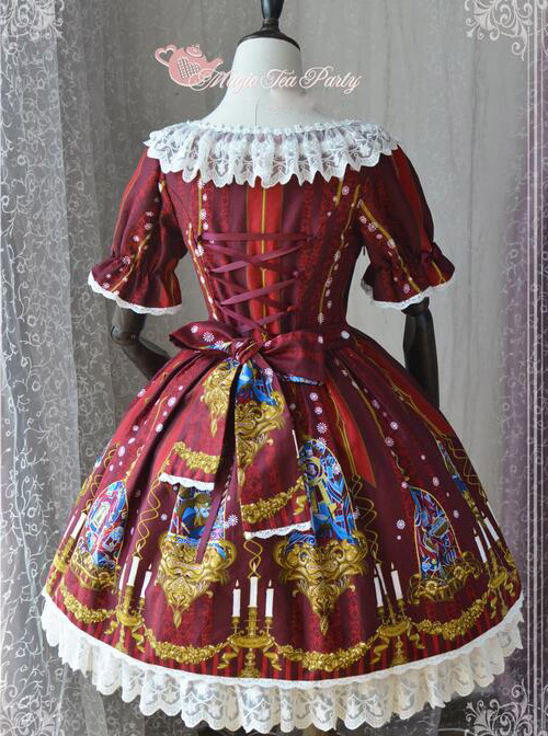 Magic Tea Party Beauty And Beast Series Classic Lolita Short Sleeve Dress