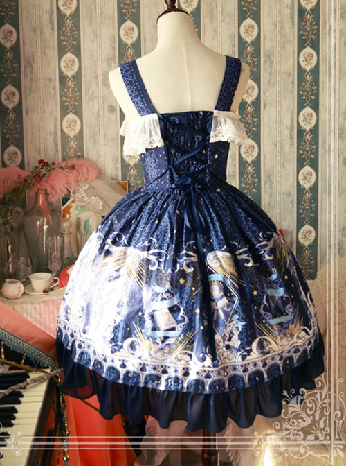 Magic Tea Party Starry Sky City Series Classic Lolita Sling Dress