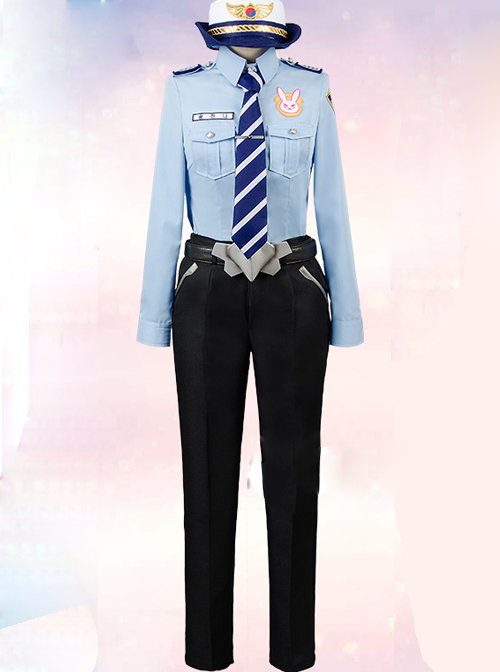Overwatch D.Va Policewoman Cosplay Costumes