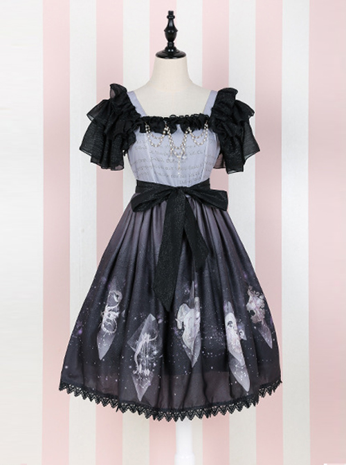 Summer Japanese Girl Soft Girl Wind Stardust Sweet Lolita Short Sleeve Princess Dress