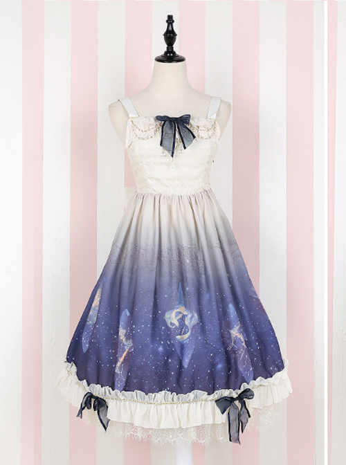 Summer Japanese Girl Soft Girl Wind Stardust Sweet Lolita Sling Princess Dress