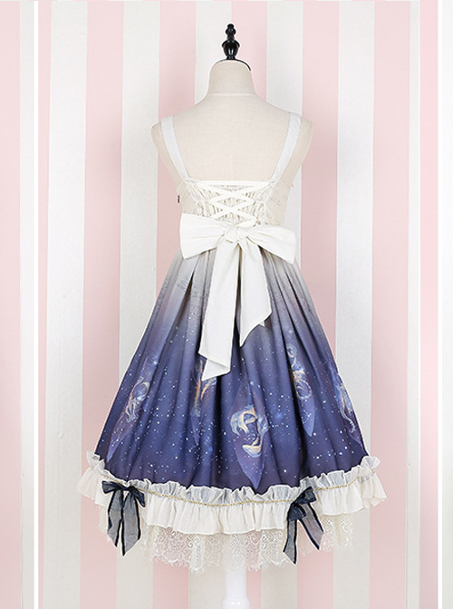 Summer Japanese Girl Soft Girl Wind Stardust Sweet Lolita Sling Princess Dress