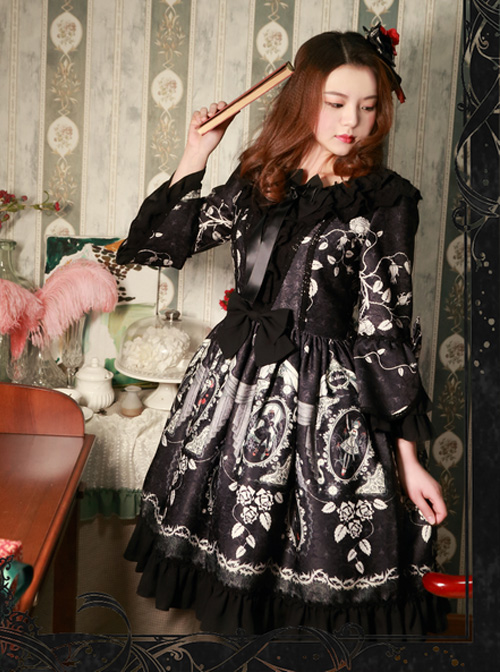 Magic Tea Party Seven Sins Original Print Ji Sleeve Dress OP Spot Lolita