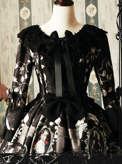 Magic Tea Party Seven Sins Original Print Ji Sleeve Dress OP Spot Lolita