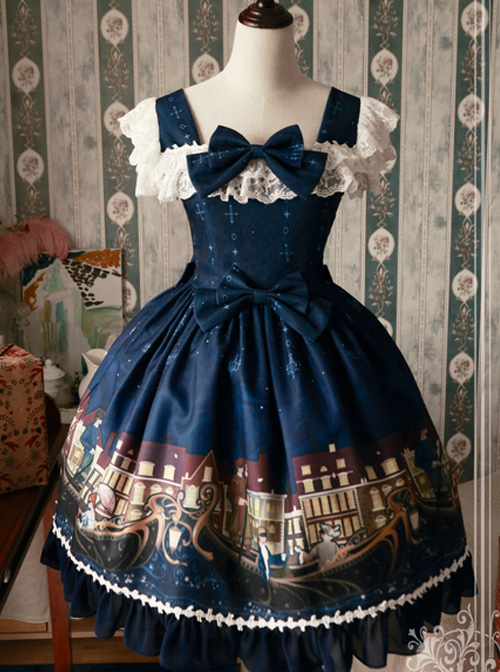 Magic Tea Party Gondola Original Print Dress JSK Spot Lolita