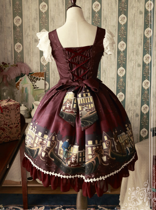 Magic Tea Party Gondola Original Print Dress JSK Spot Lolita