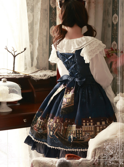 Magic Tea Party Gondola Original Print Dress JSK Spot Lolita