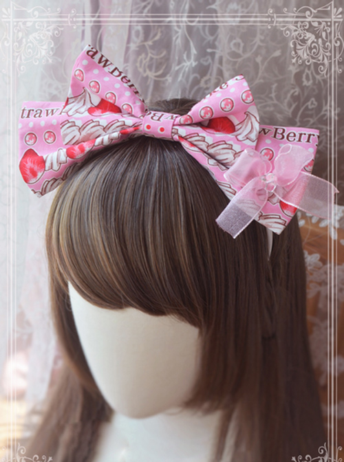 Magic Tea Party Strawberry Print KC Headband Lolita