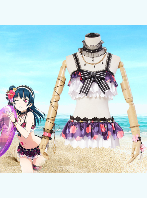 LoveLive!Sunshine!! Aqours Tsushima Yoshiko Female Swimsuit Cosplay Costumes