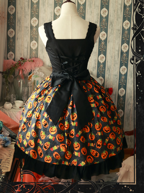 Magic Tea Party Halloween Print Cloth Dress JSK Spot Lolita Pumpkin Head