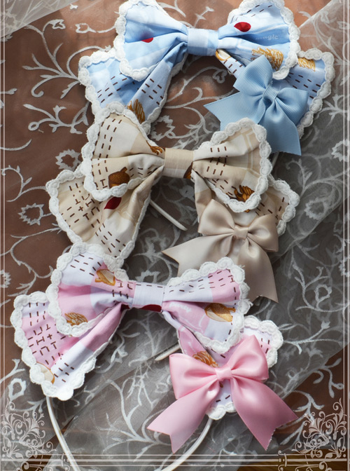 Magic Tea Party Squirrel Couple\'s Afternoon Original Print KC Headband Lolita