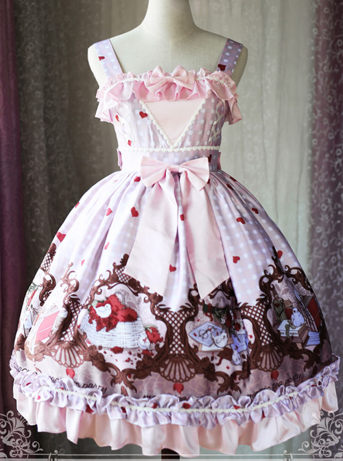 Magic Tea Party Flower And Bird Poetry Series Ruffle Classic Lolita JSK Sling Dress Version 2