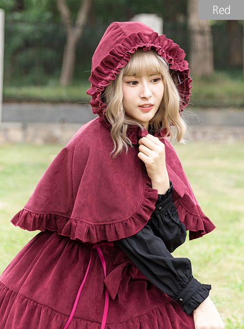 Brocade Park 2018 Autumn And Winter Original New Lolita Dress Danube Lovers Cloak Little Red Riding Hood Shawl