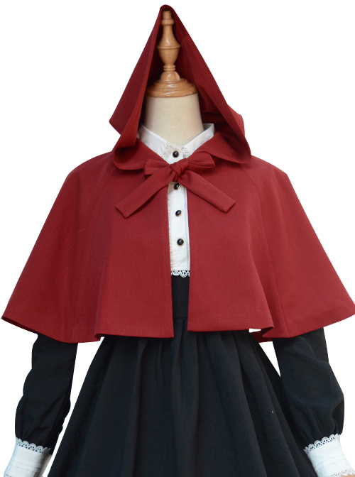 Brocade Park Autumn And Winter New Lolita Little Red Riding Hood Literary Retro Cloak Shawl Cloak Short Coat