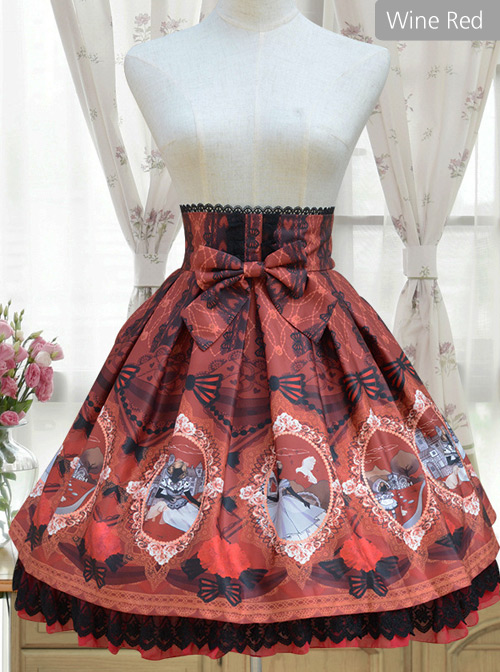 2018 Fairy Tale Language New Printing Lolita Positioning Harajuku Patch Fabric Chiffon Fabric SK Skirt