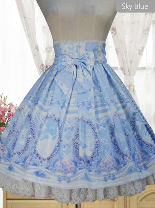 2018 Fairy Tale Language New Printing Lolita Positioning Harajuku Patch Fabric Chiffon Fabric SK Skirt